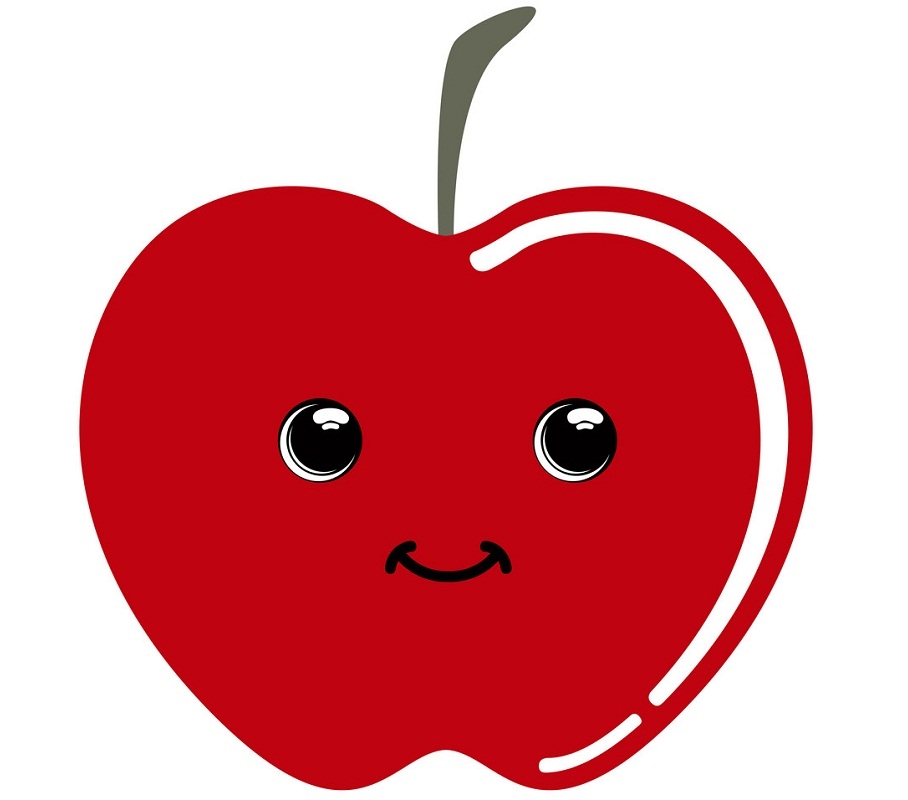 Cute apple emoticon