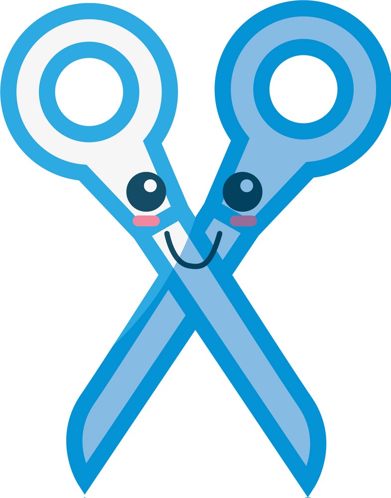 cute blue scissors