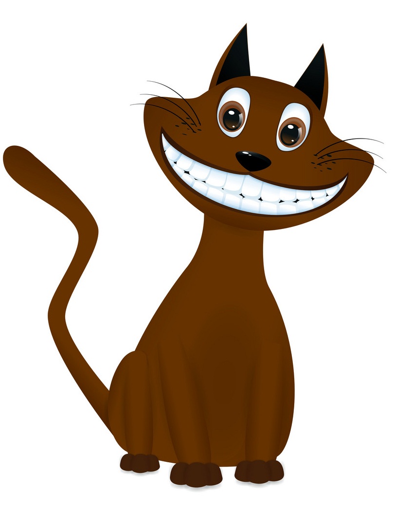 brown cat with big teeth