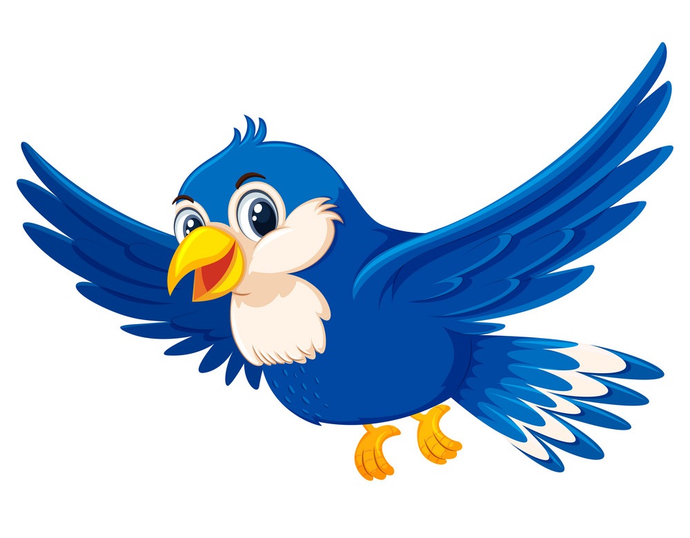 Cute flying blue bird