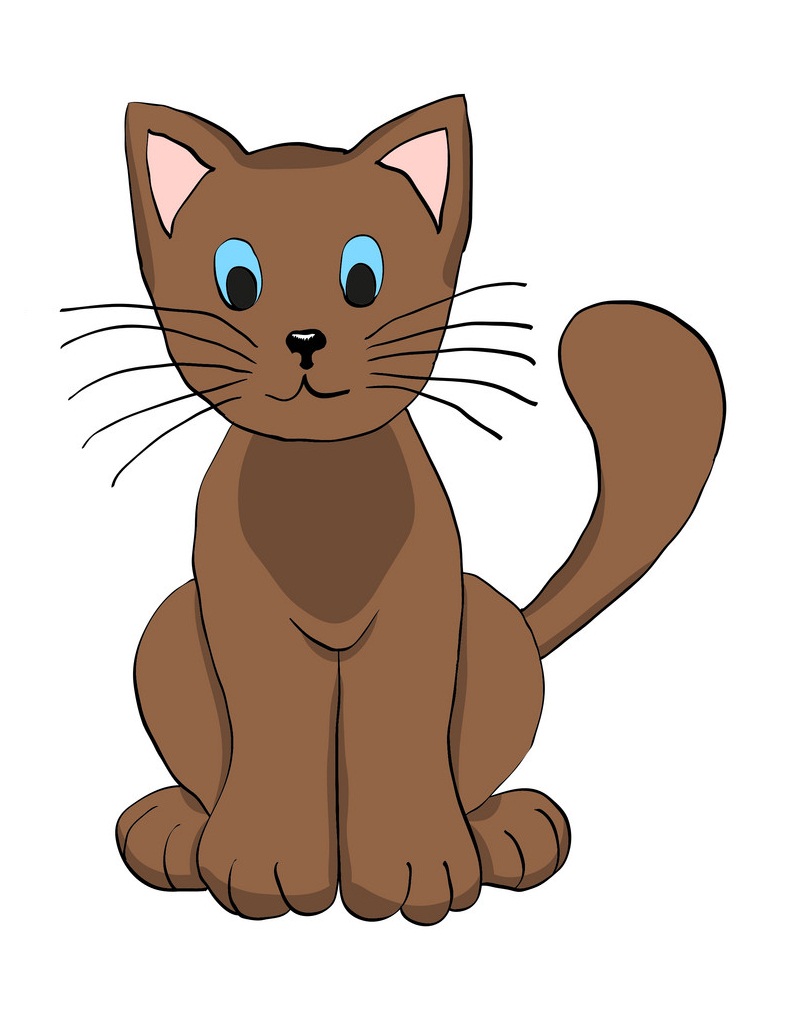 hand drawn brown cat