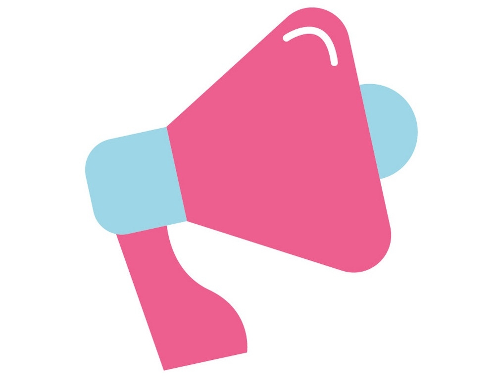 cute pink megaphone icon