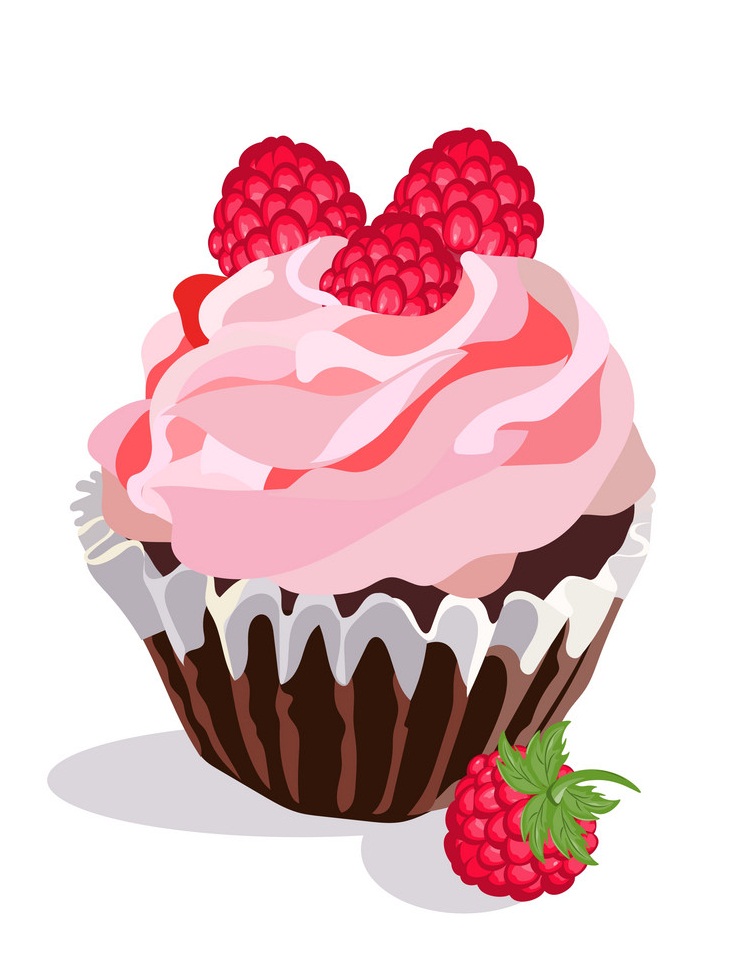 delicious raspberry cupcake