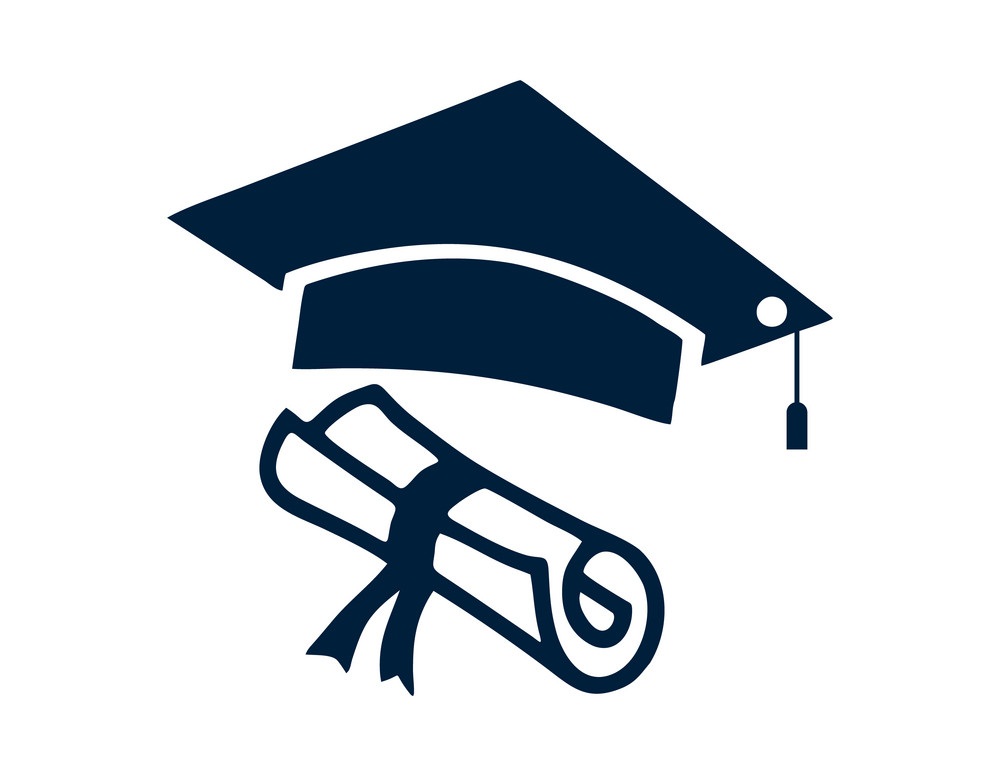 diploma with graduation cap icon