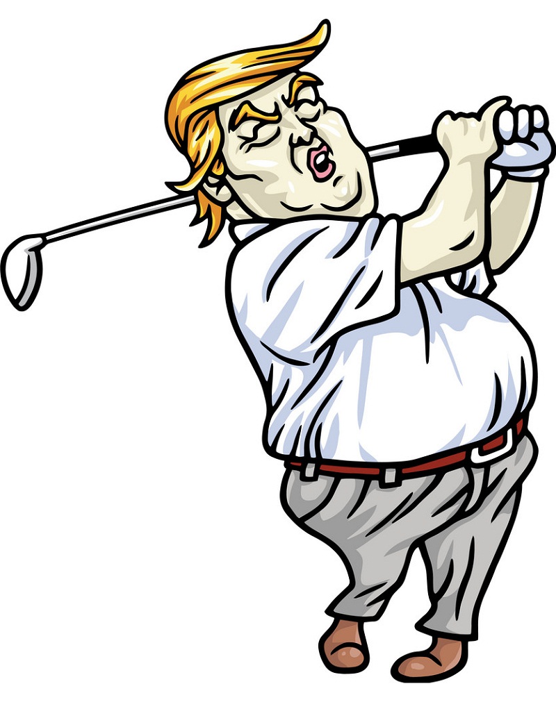 donald trump playing golf