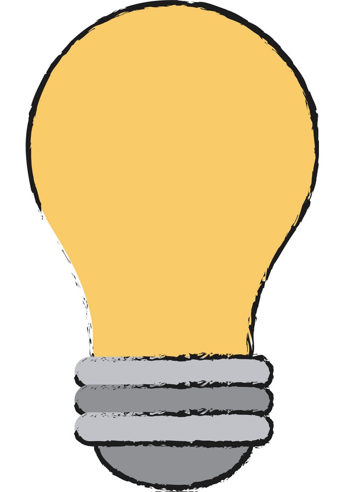 doodle orange lightbulb