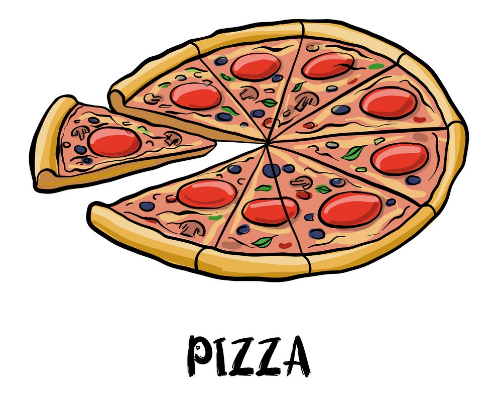 vector drawing pizza