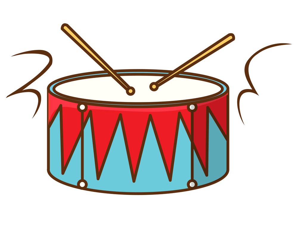 Drum with sticks