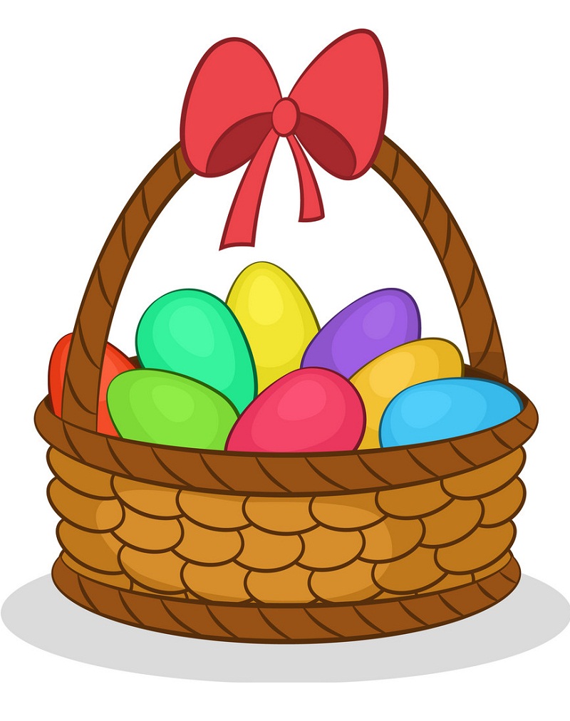 Easter Basket with Painted Eggs