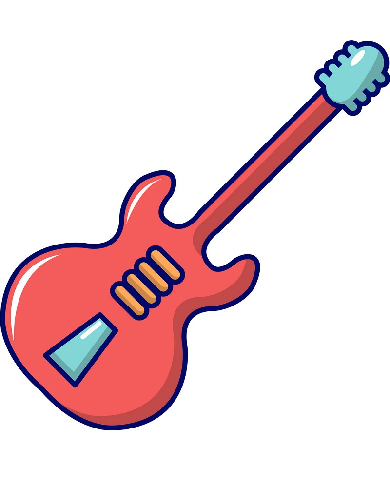 electric guitar icon cartoon style