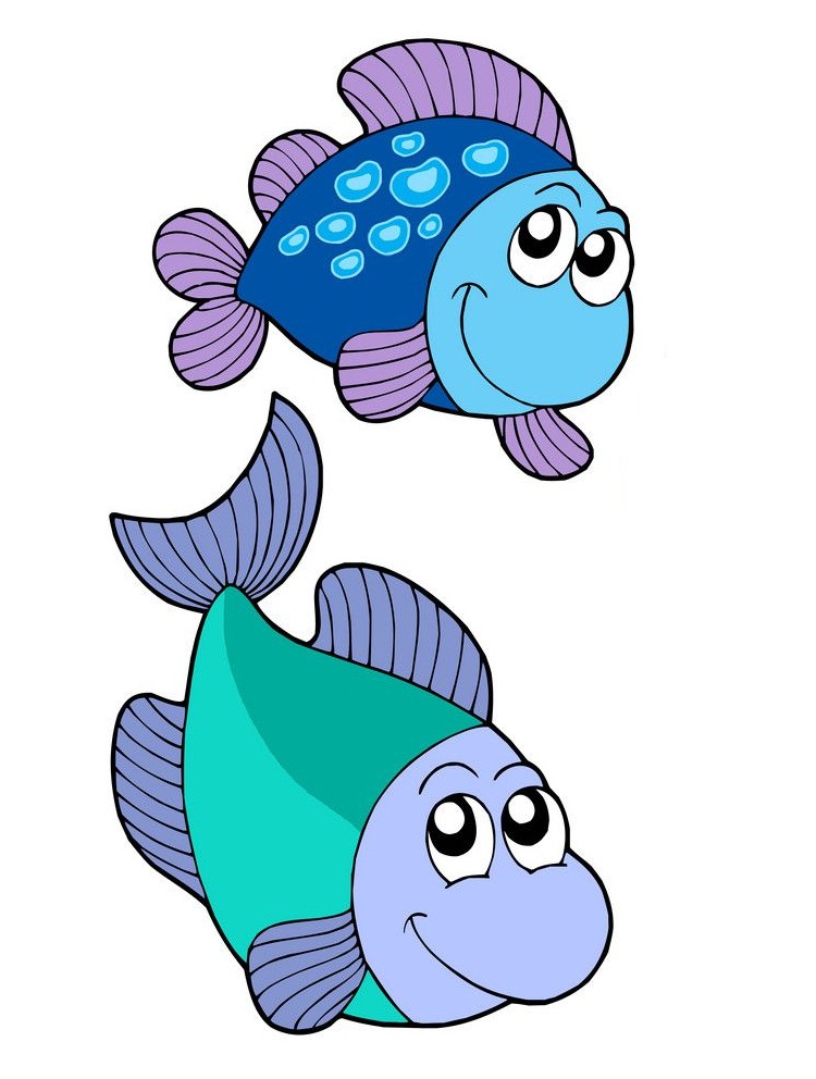 two cartoon fish