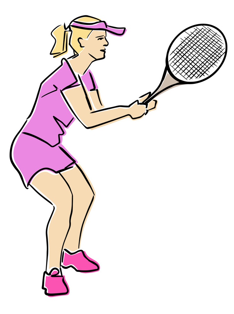 Colorful tennis player
