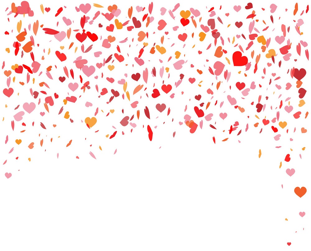 flying heart confetti