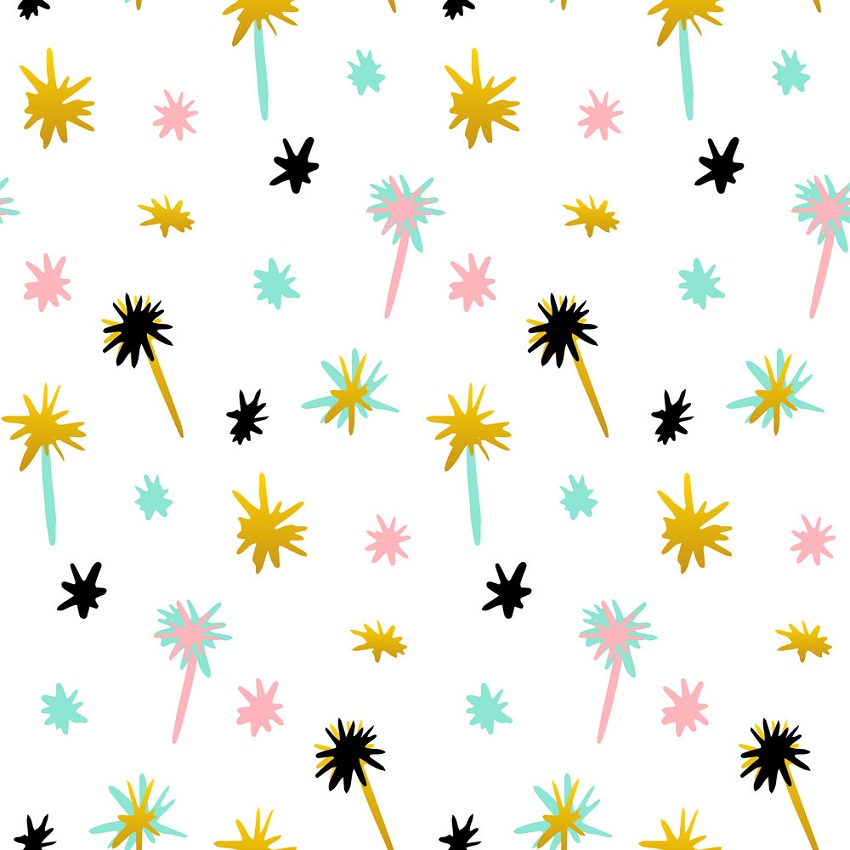 funky fireworks seamless pattern