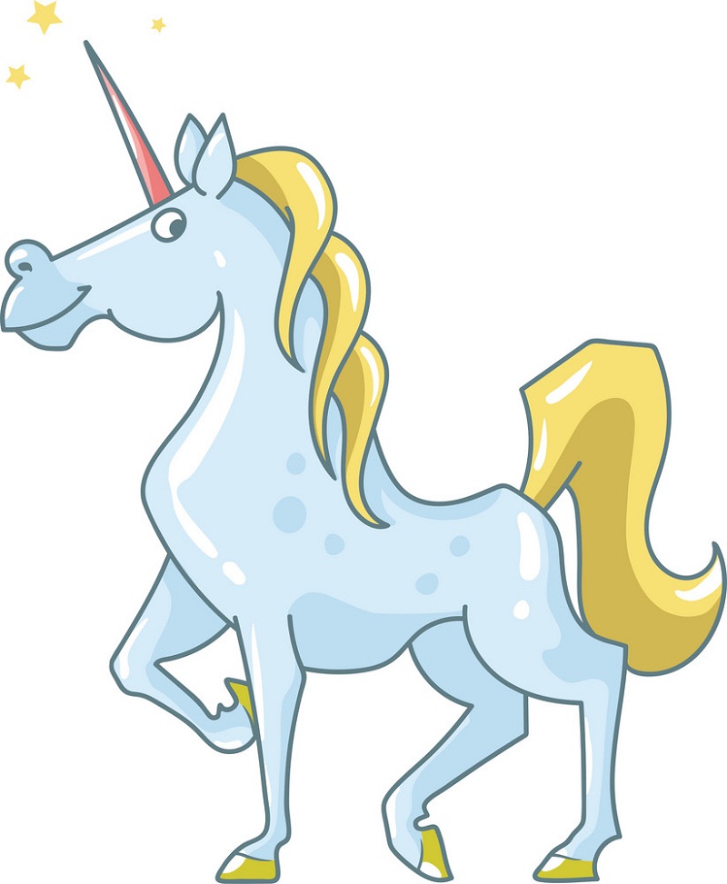 funny blue unicorn
