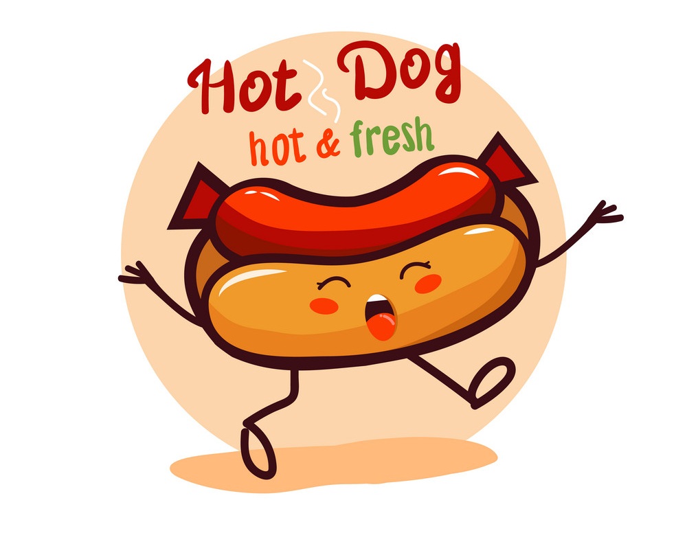 funny hot dog hot and fresh