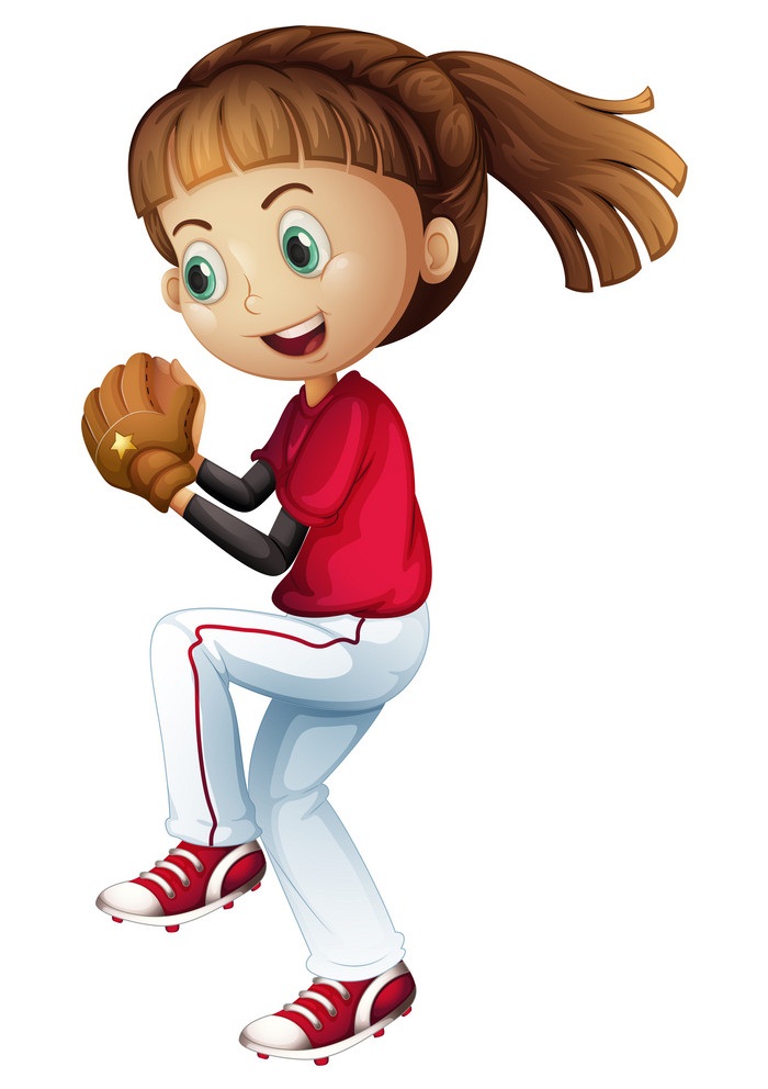 Girl playing baseball