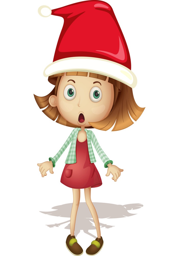 girl wearing santa hat
