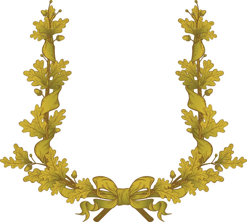 gold oak wreath