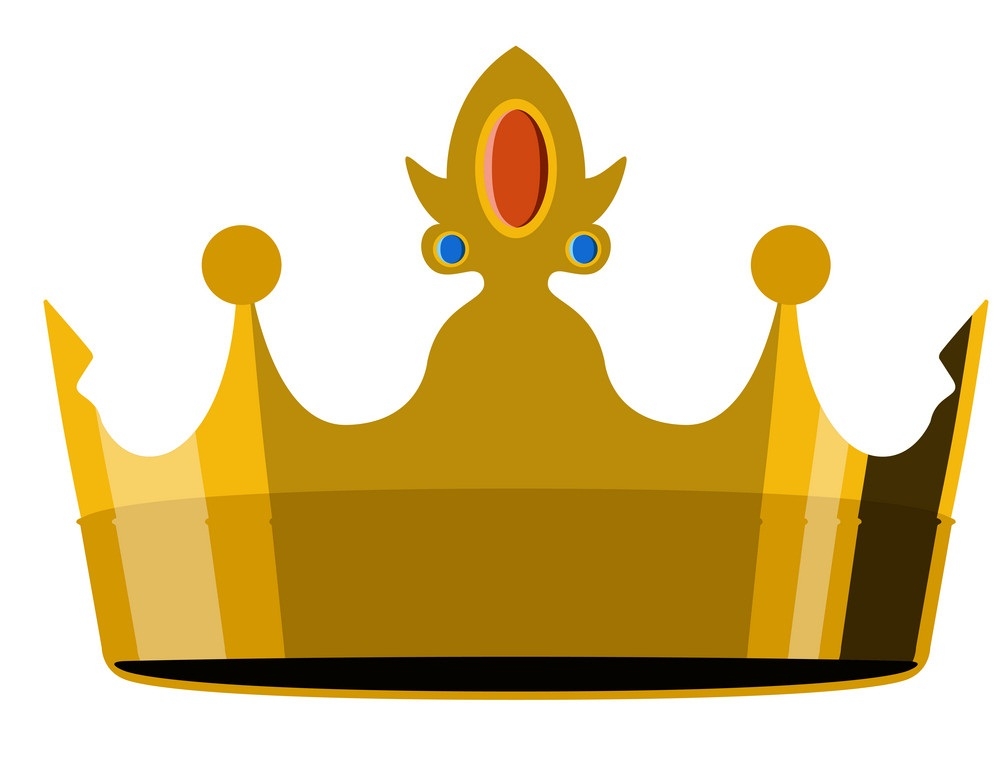 golden crown with red jewel