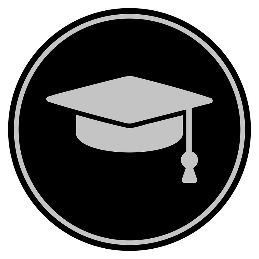 graduation cap sign