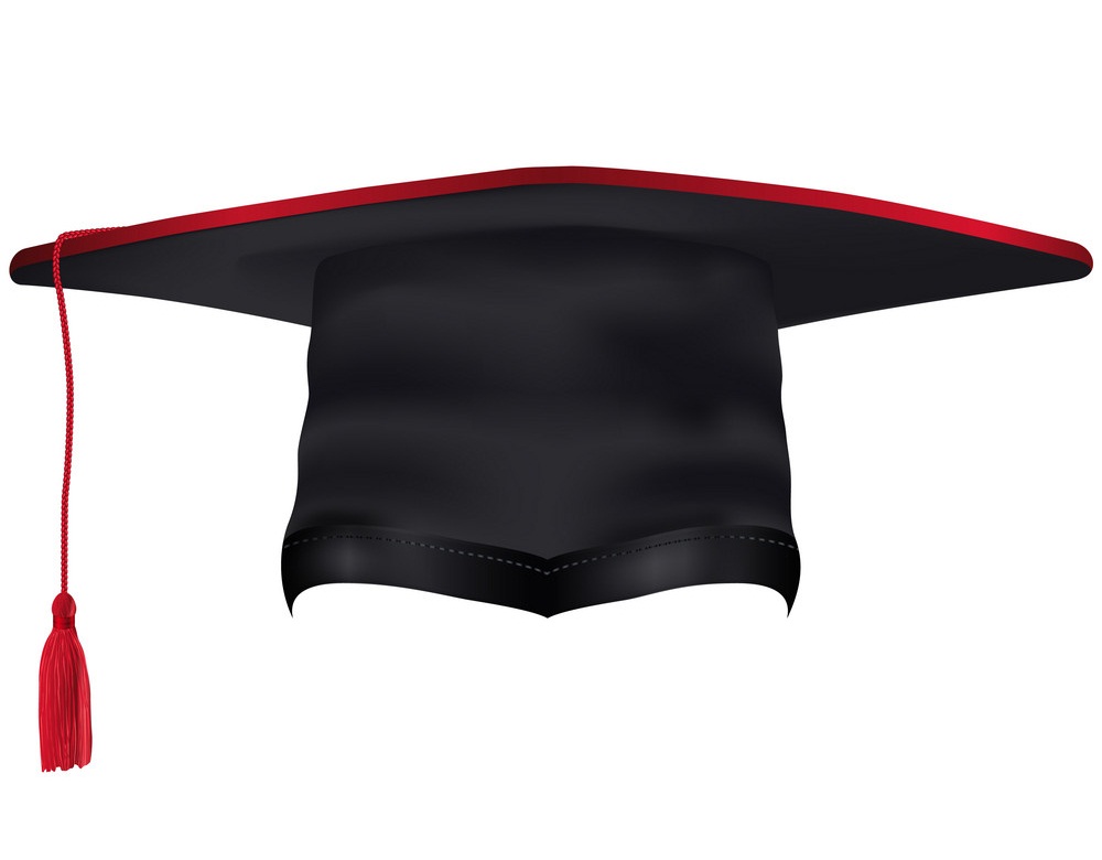 graduation cap with red tassel