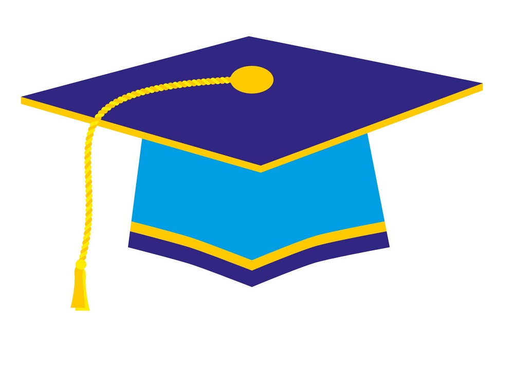 graduation cap with three colors