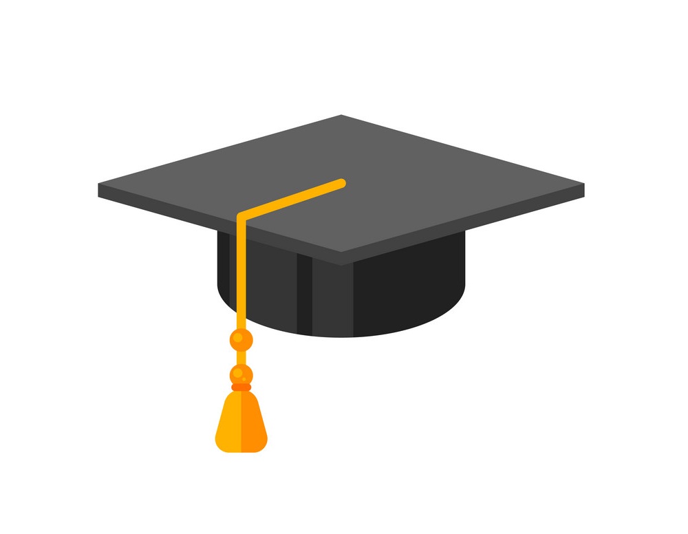 graduation cap with yellow tassel