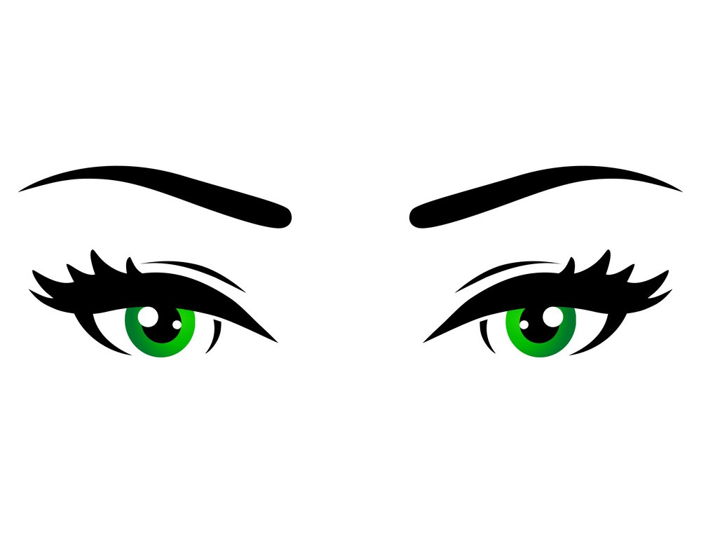 green woman eyes