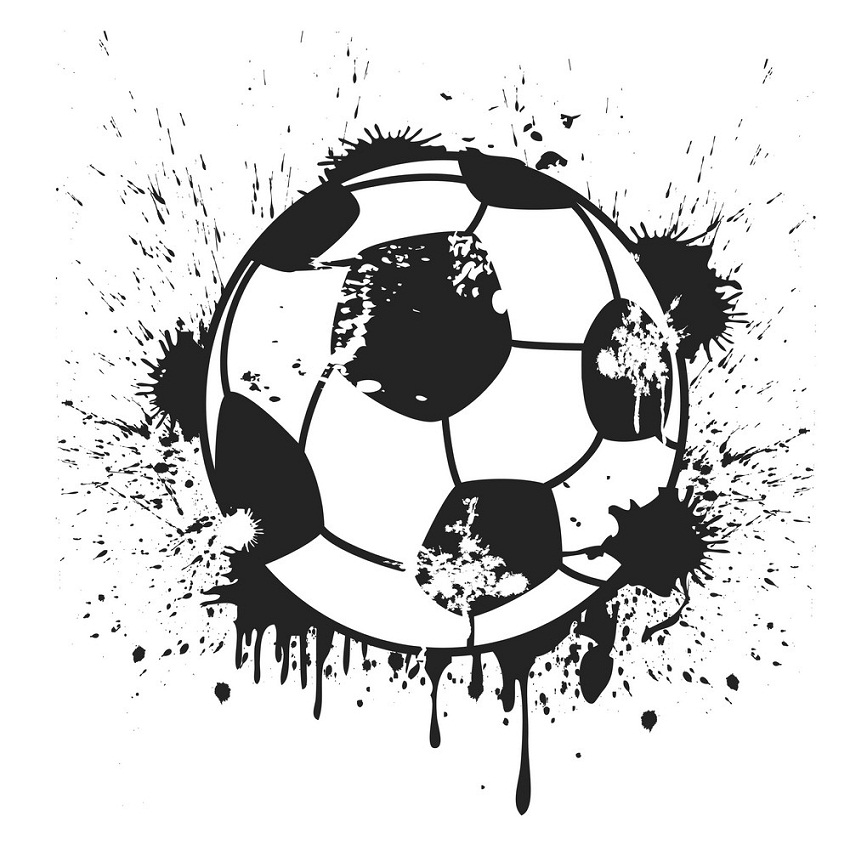 grungy black soccer ball