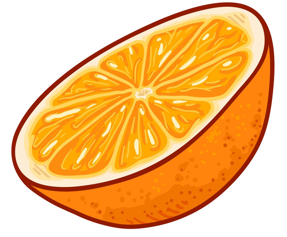 half of orange fruit