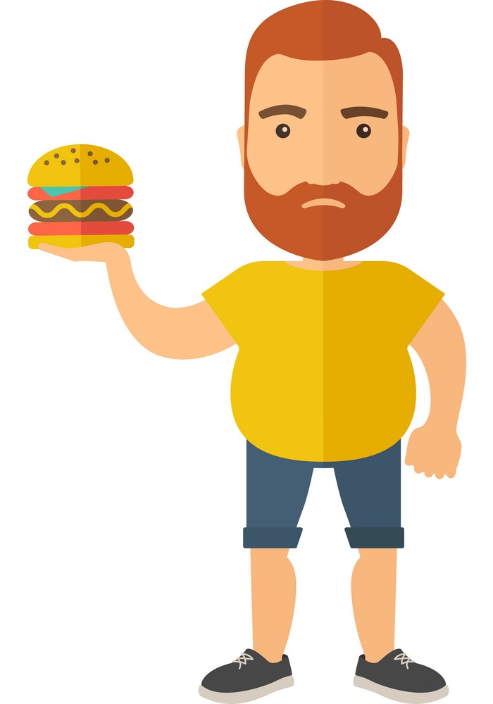 hamburger-and-a-man-vector-5394215