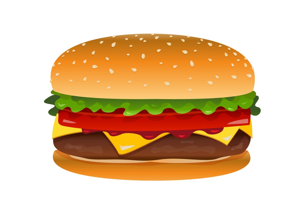 Vector hamburger clip art illustration