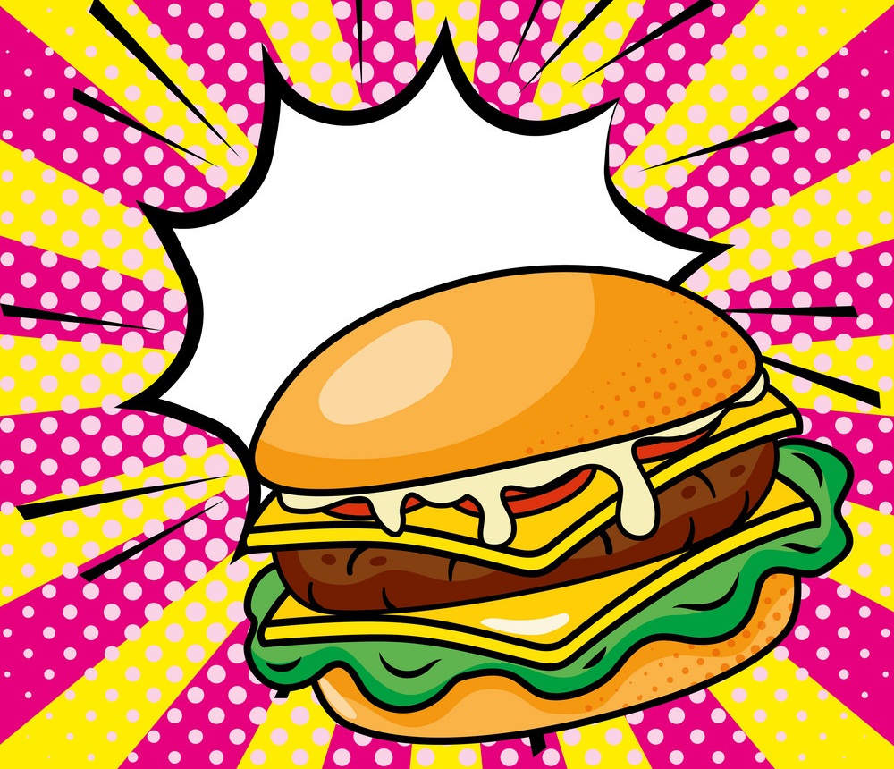 hamburger icon cartoon vector illustration
