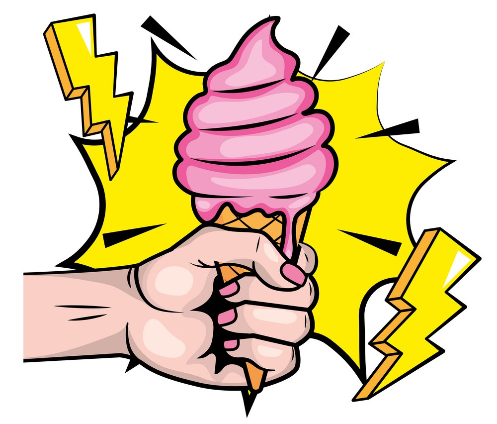 hand holding ice cream cone