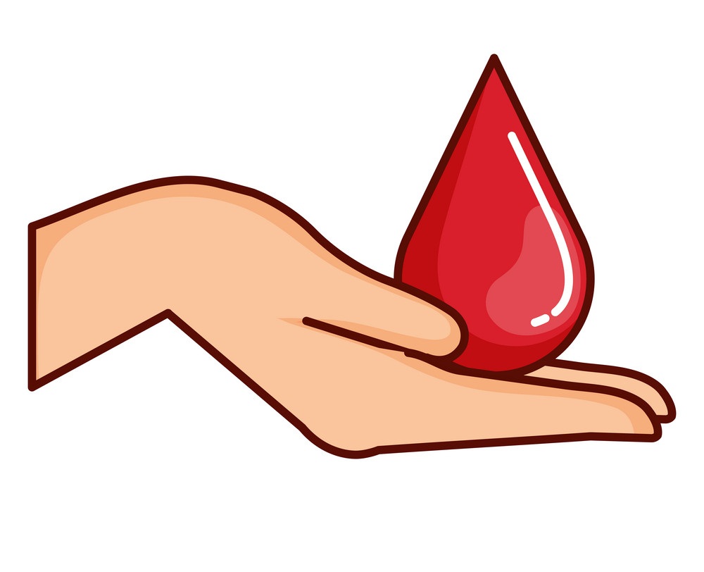 hand receiving drop blood