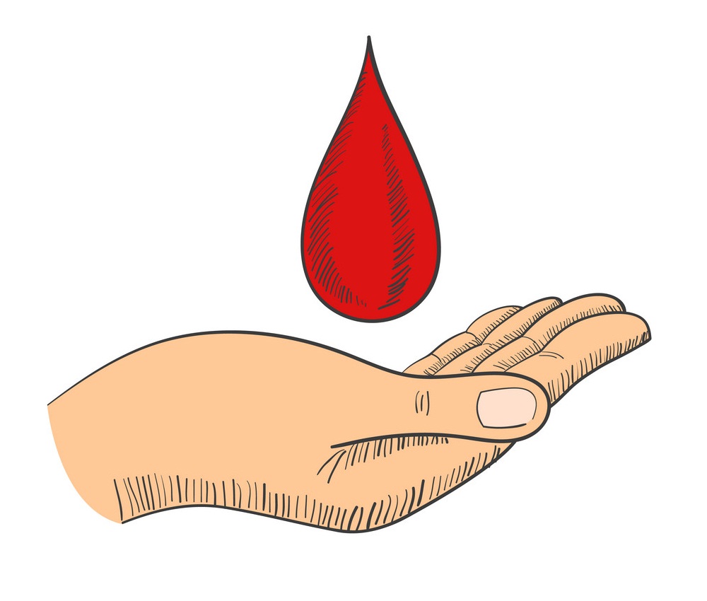 hand with blood drop