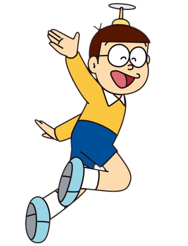 happy nobita flying