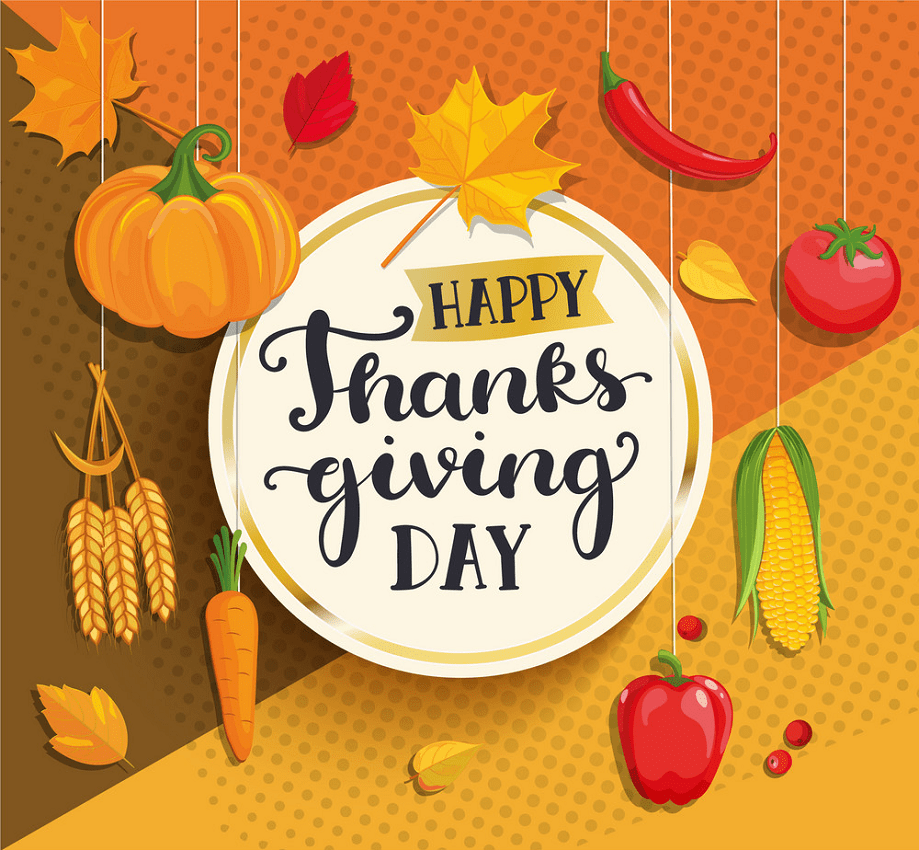 happy thanksgiving day card on geometric png