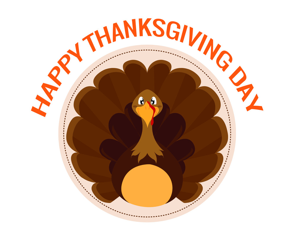 happy thanksgiving with turkey logo png