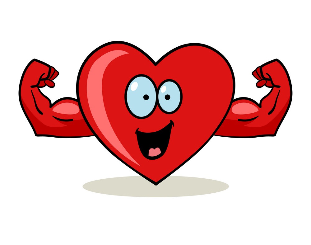 heart with muscular hands