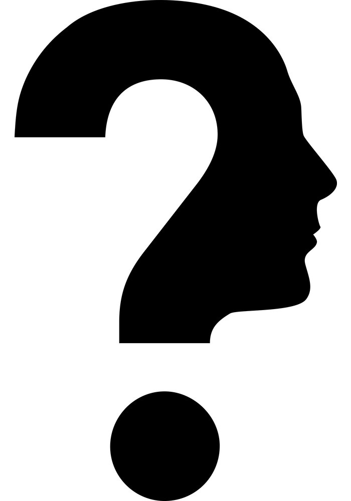 human face with question mark