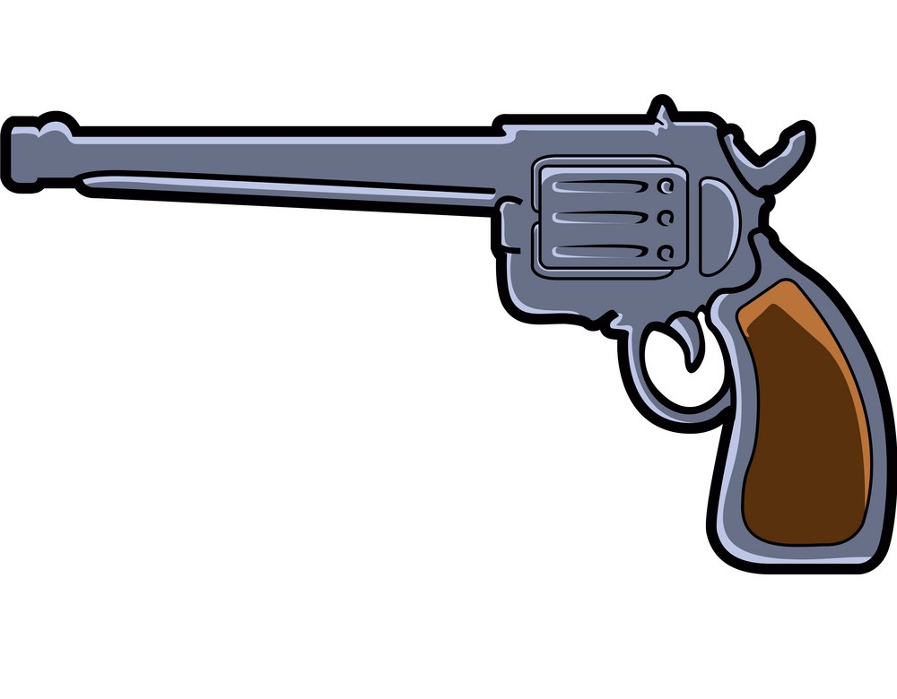 isolated comic gun