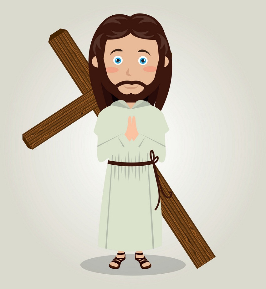 jesus christ with wooden cross