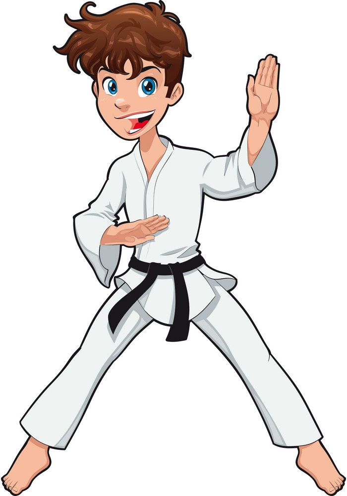 karate boy fighting pose