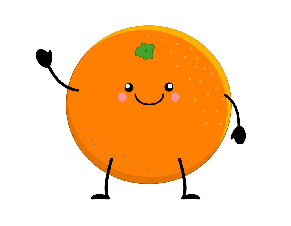 kawaii cartoon orange fruit