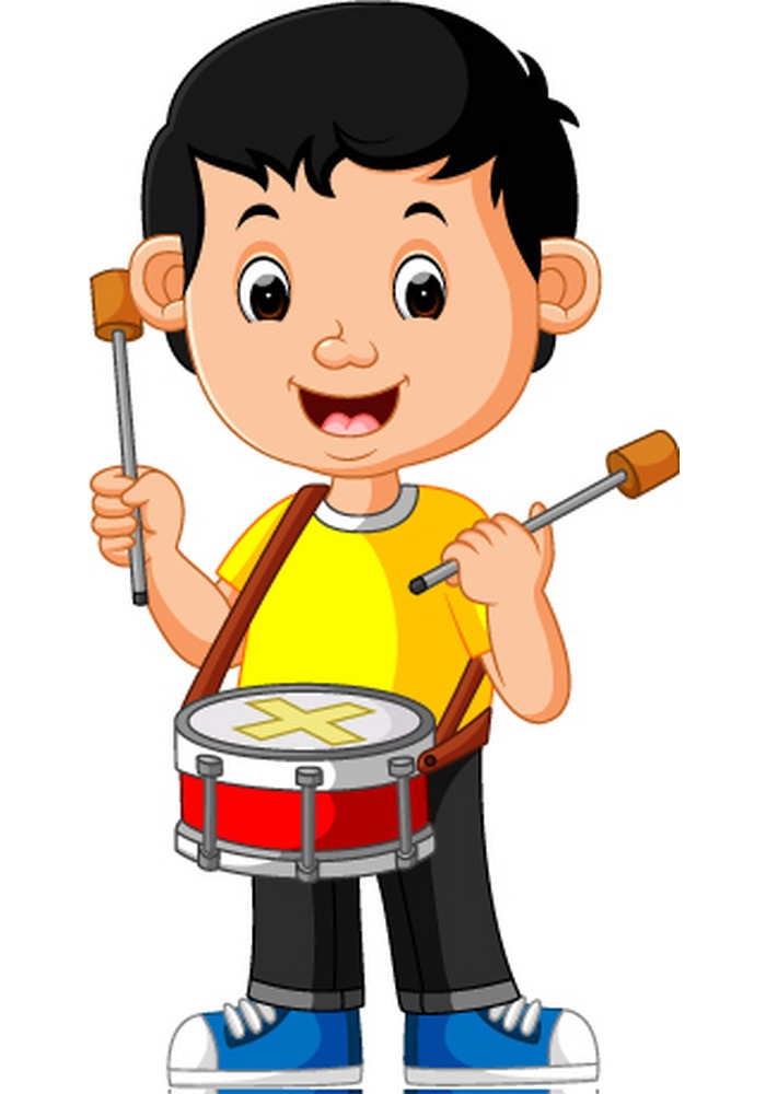 kid plays drum