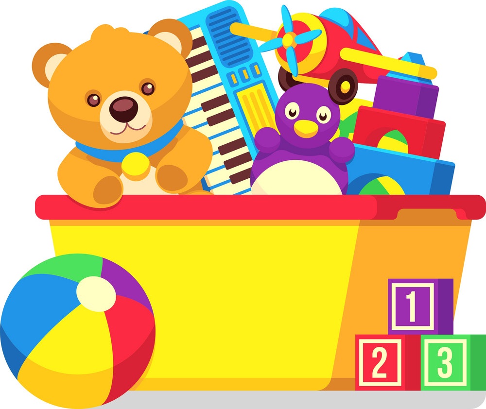 kids toys in box