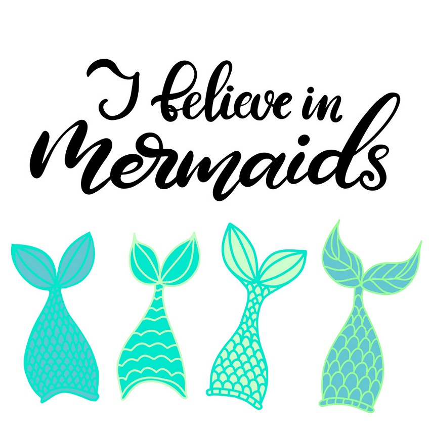 lettering with mermaid tails