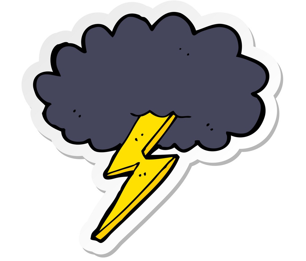 lightning and cloud sticker